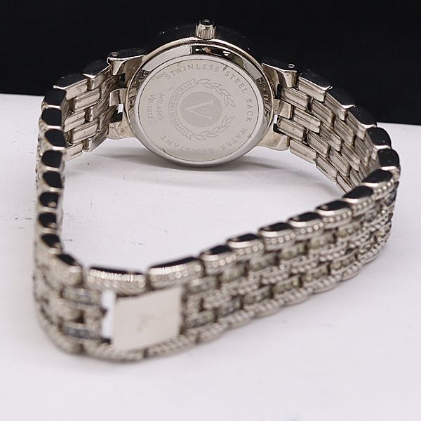 箱付 バレンチノ ドマーニ ダイヤベゼル VD-1013 QZ シルバー文字盤