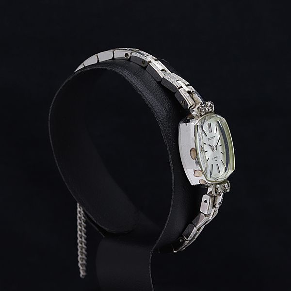 箱付 稼働 セイコー 11-3410 手巻き シルバー文字盤 レディース 腕時計