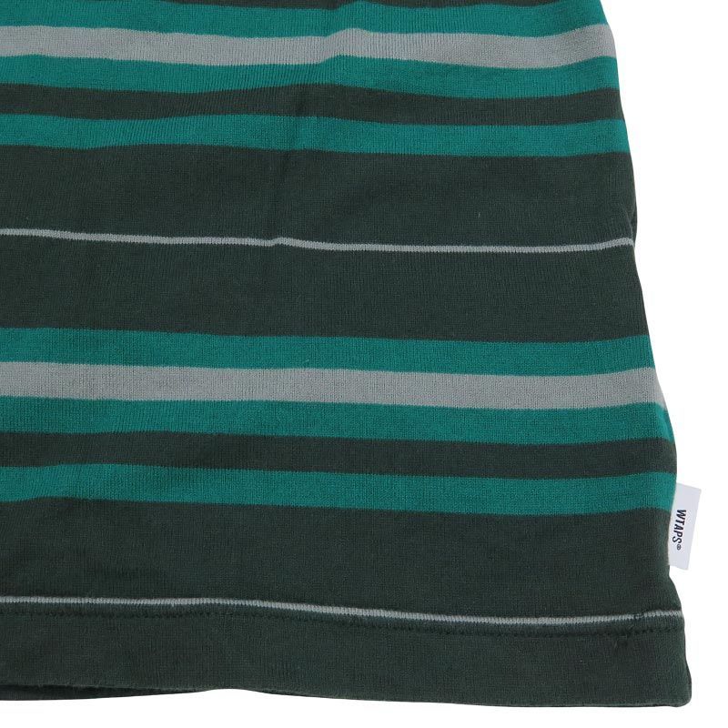 【美品・L】WTAPS BDY 02 COTTON GREEN ロンT ボーダー W)taps - 02 新品 WTAPS ダブルタップス ボーダー ロンT 長袖 Tシャツ