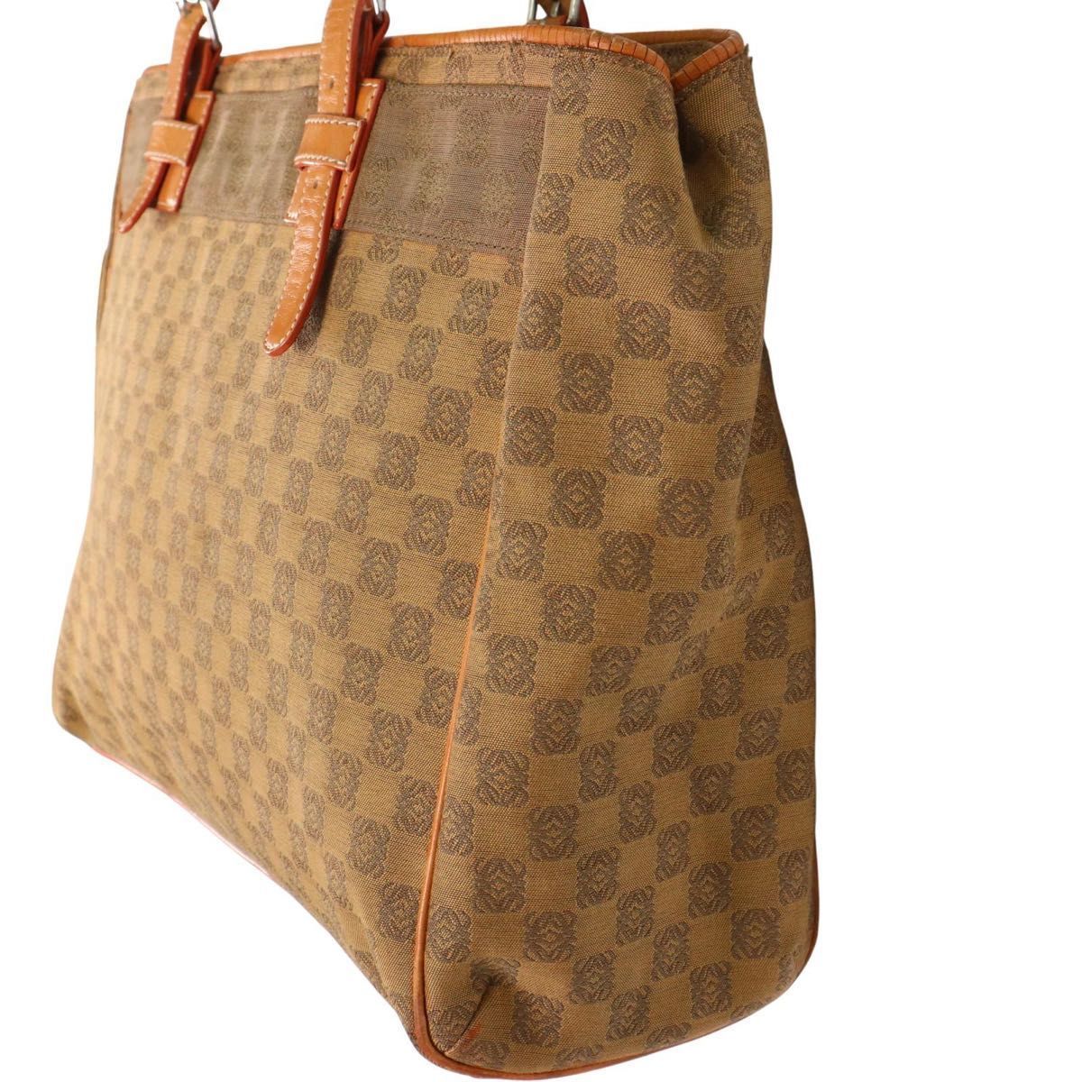 ヴィンテージ】LOEWE ロエベ リピート キャンバス×レザー トートバッグ