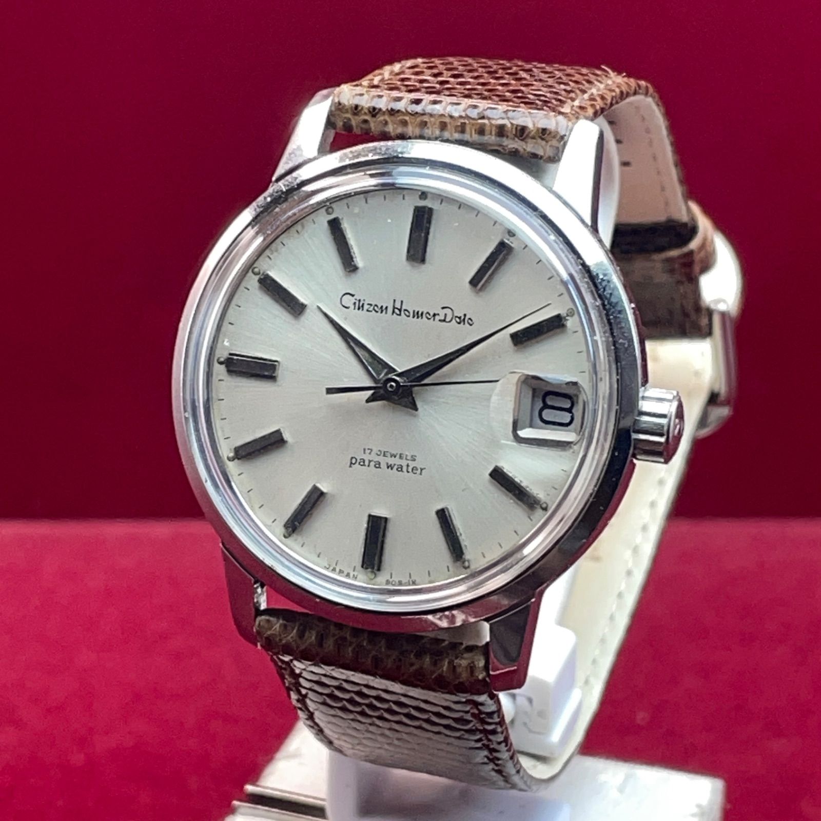 ☆OH済 CITIZEN ホーマー デイト 手巻 風防新品交換済 純正リューズ