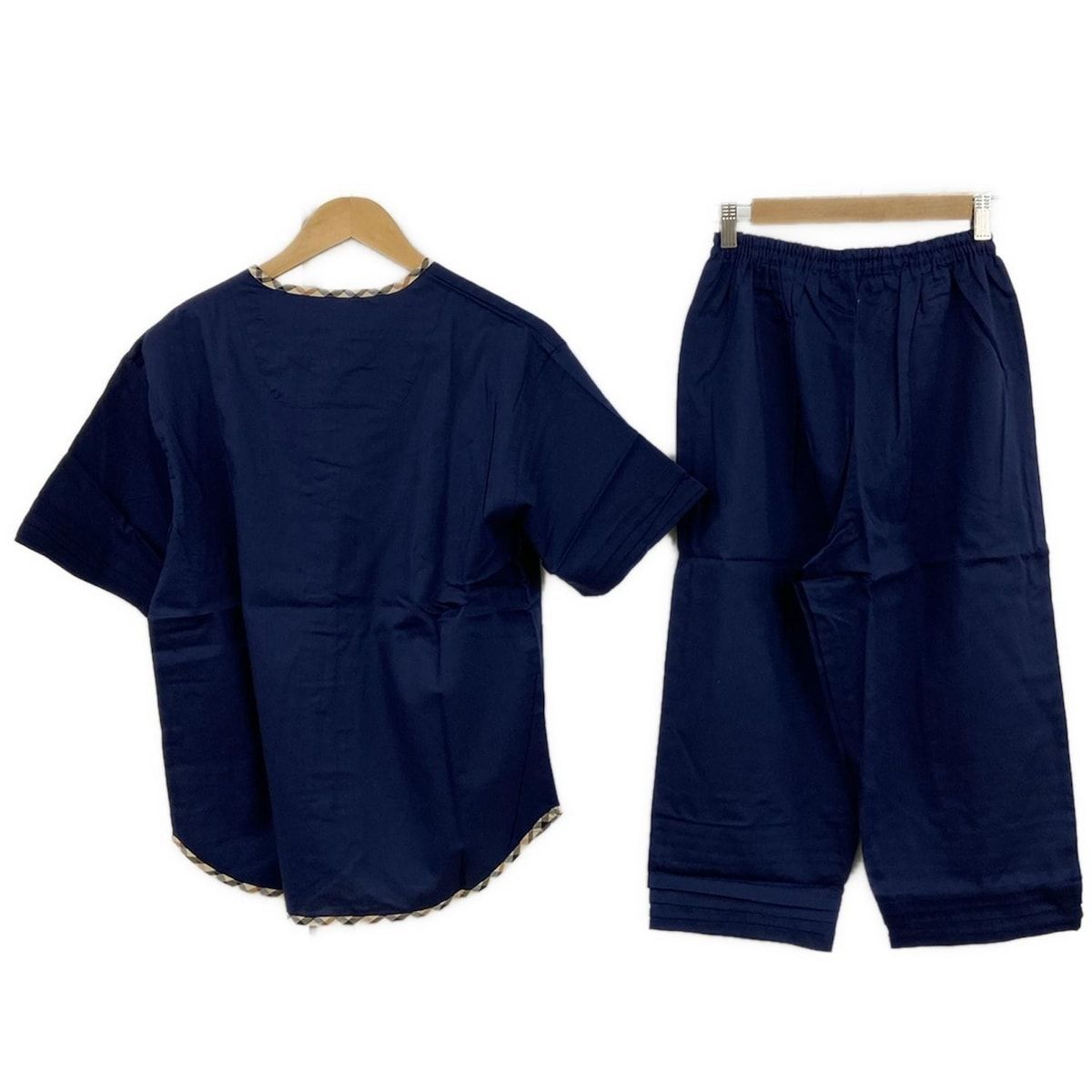 DAKS ダックス レディースパンツセットアップ レディース - ネイビー×ベージュ×マルチ チェック柄 イヌ パジャマ