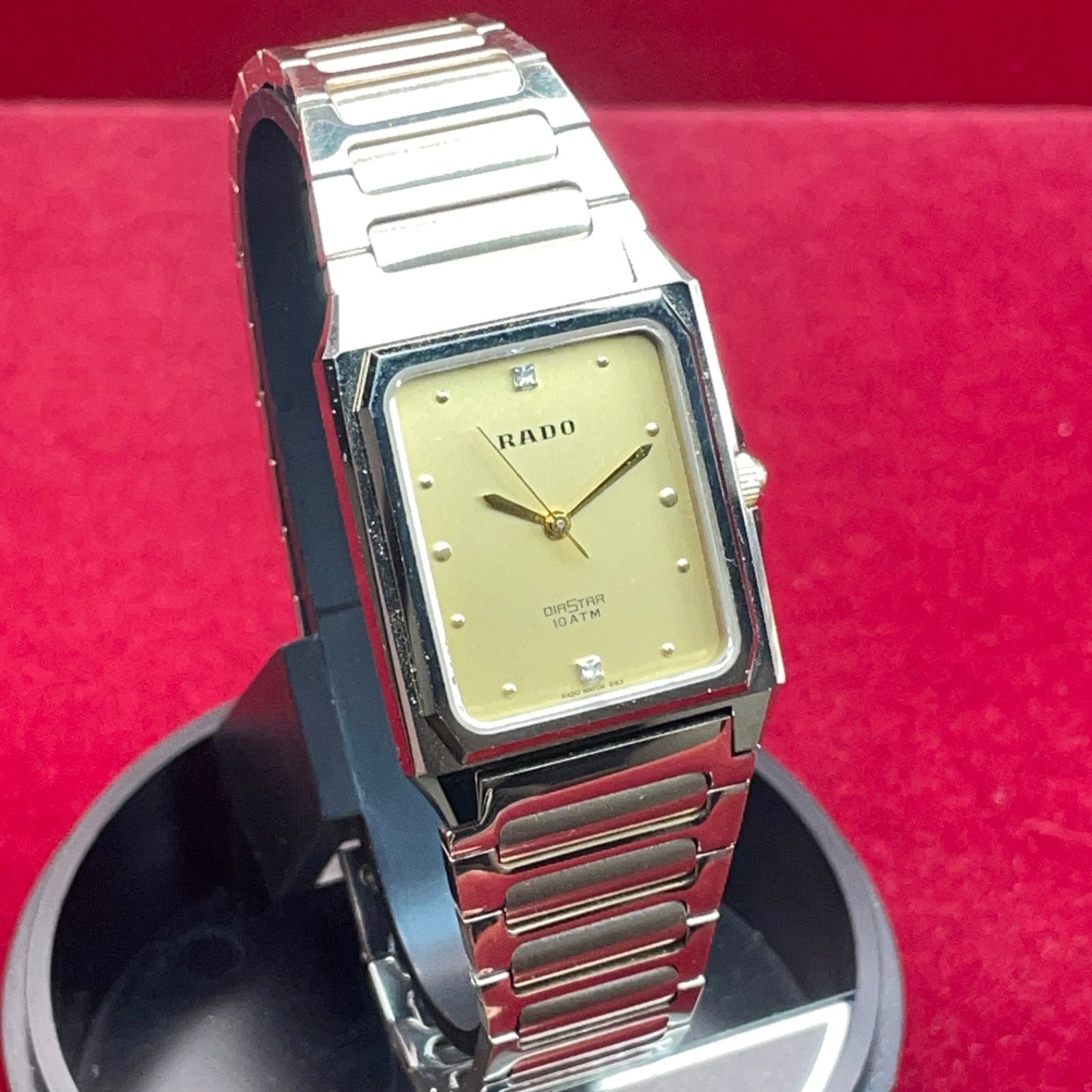 90s RADO DIASTAR QZ 電池交換済 スイス製 純正ブレス竜頭
