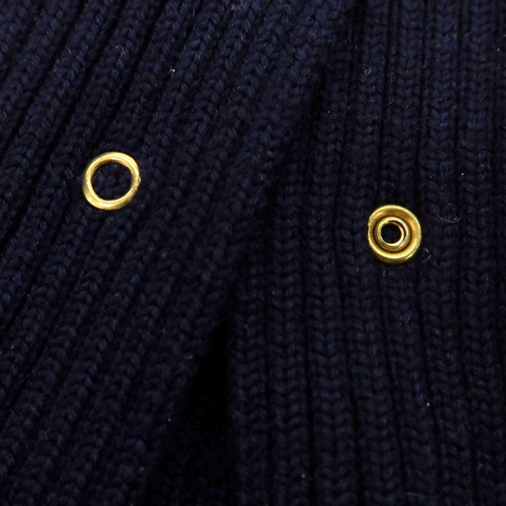 中古】ユリパーク YURI PARK ウール ボーダー カーディガン ネイビーx