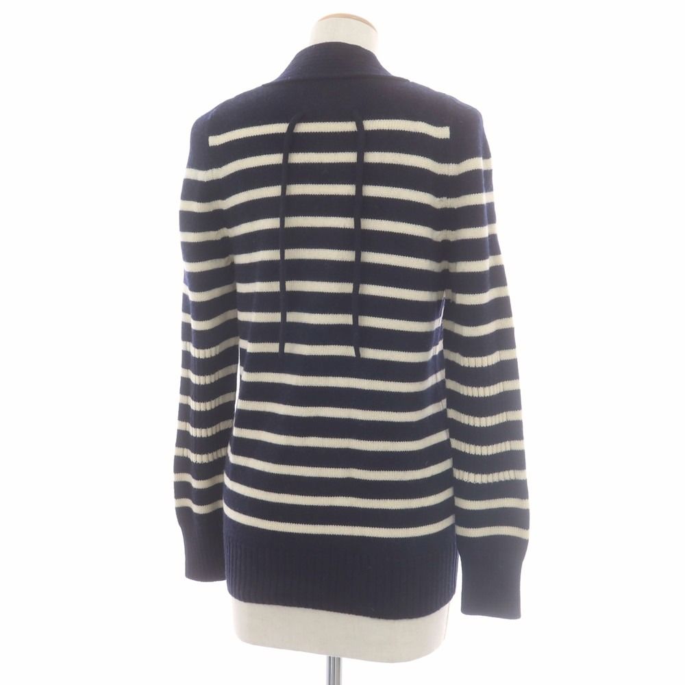 中古】ユリパーク YURI PARK ウール ボーダー カーディガン ネイビーx