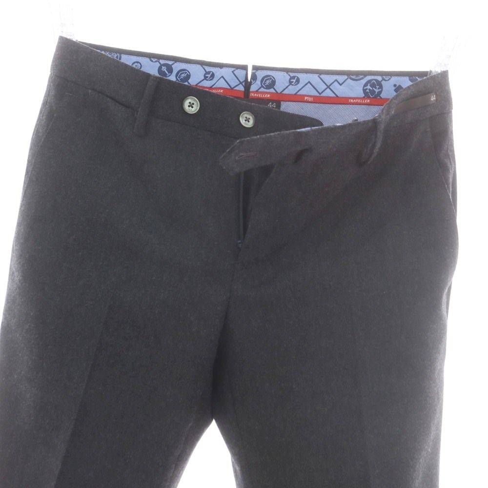 【中古】ピーティーゼロウーノ PT01 TRAVELLER ストレッチ ポリエステルウール チェック ドレススラックスパンツ ダークグレー【サイズ44】【メンズ】 中古】ピーティーゼロウーノ PT01 TRAVELLER ウールポリエステル