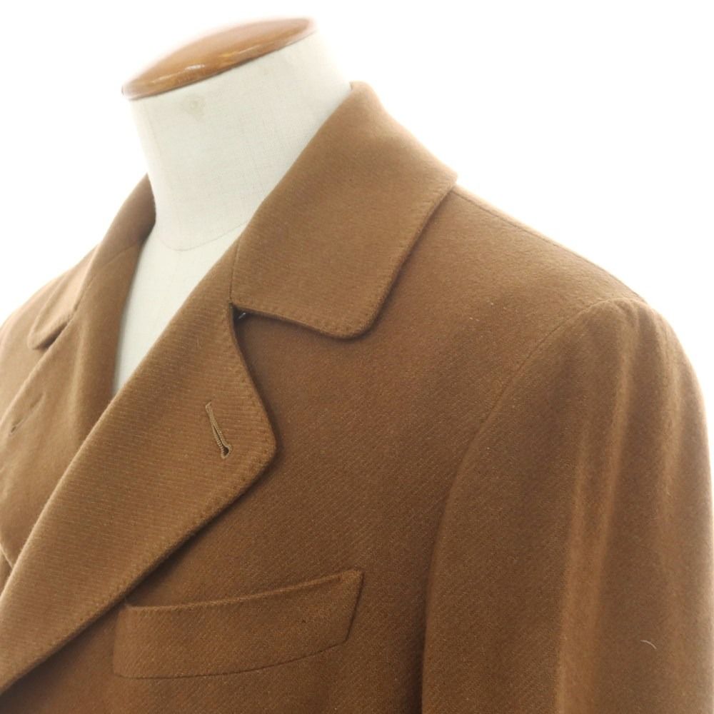 中古】ベルベスト Belvest カシミヤ ダブルブレストコート ブラウン