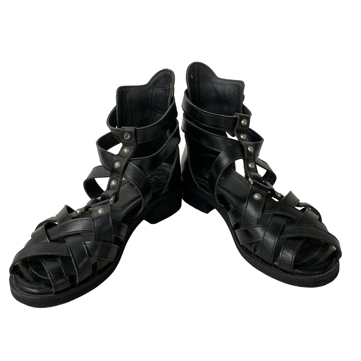 LIMI feu(リミフゥ) サンダル LL レディース美品 - 黒 レザー - メルカリ