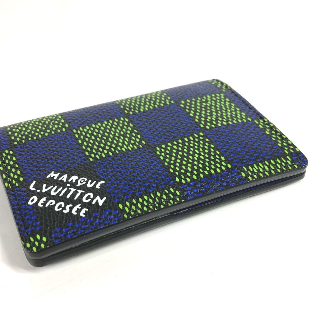 LOUIS VUITTON ルイヴィトン カードケース オーガナイザー･ドゥ ポッシュ N 00143 レザー キャンバス ブルー 今季注目 名刺入れ 