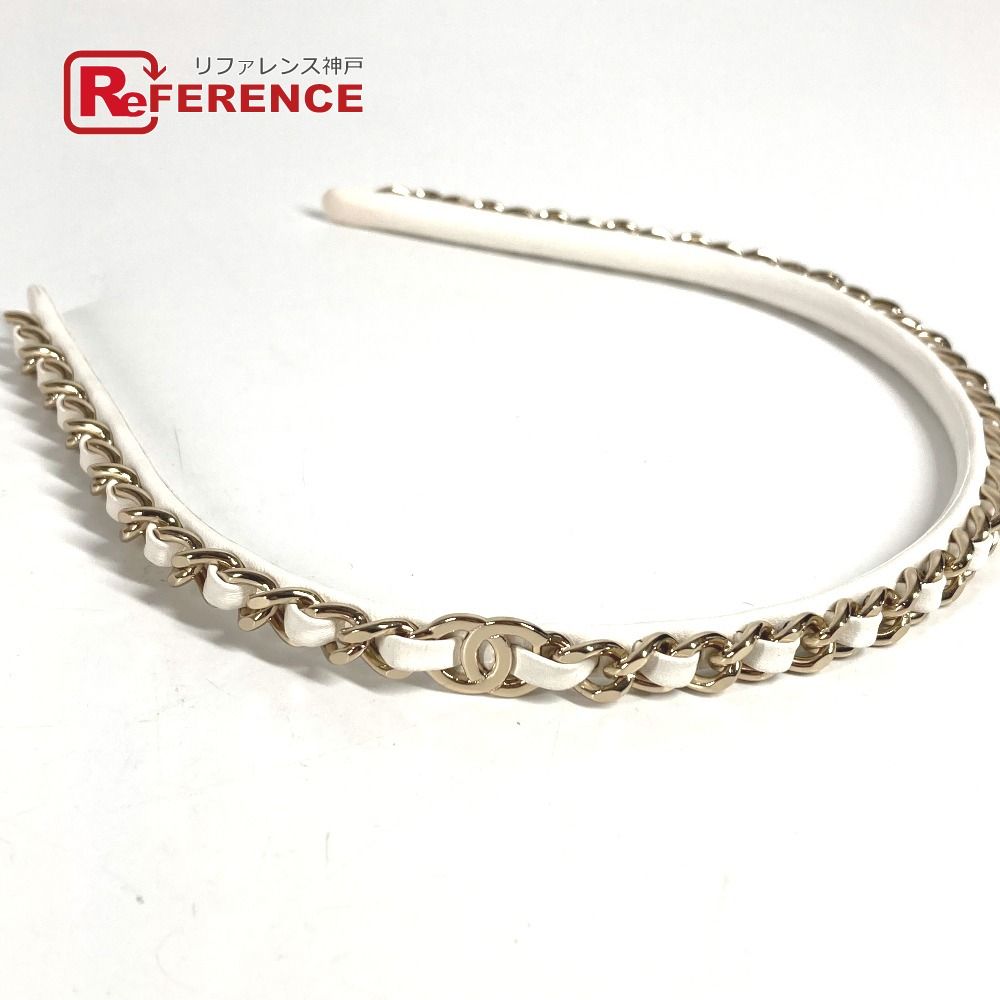 CHANEL シャネル カチューシャ チェーン CC ココマーク レザー