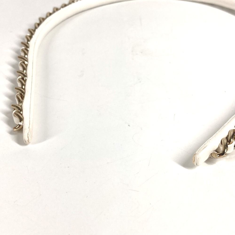 CHANEL シャネル カチューシャ チェーン CC ココマーク レザー