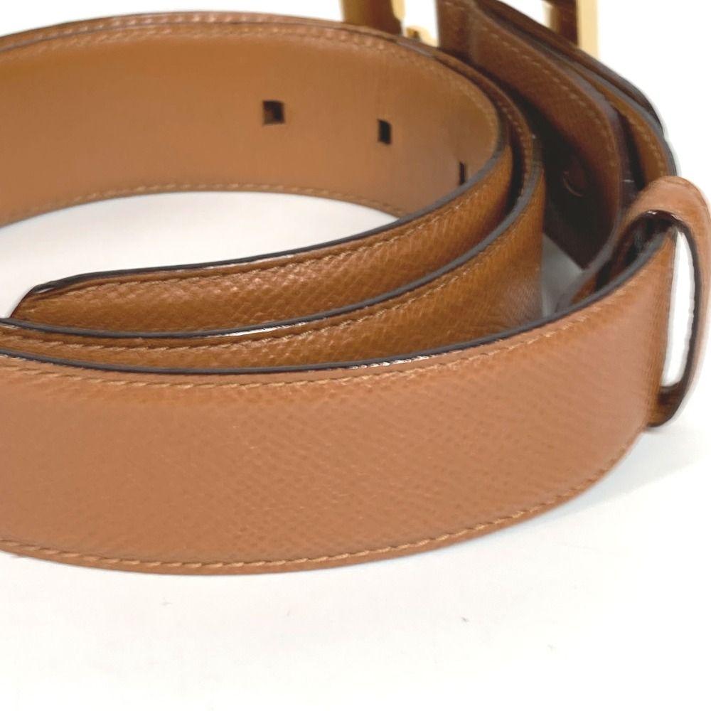 BVLGARI ブルガリ ベルト ロゴ スクエアバックル 注文 レザー ブラウン