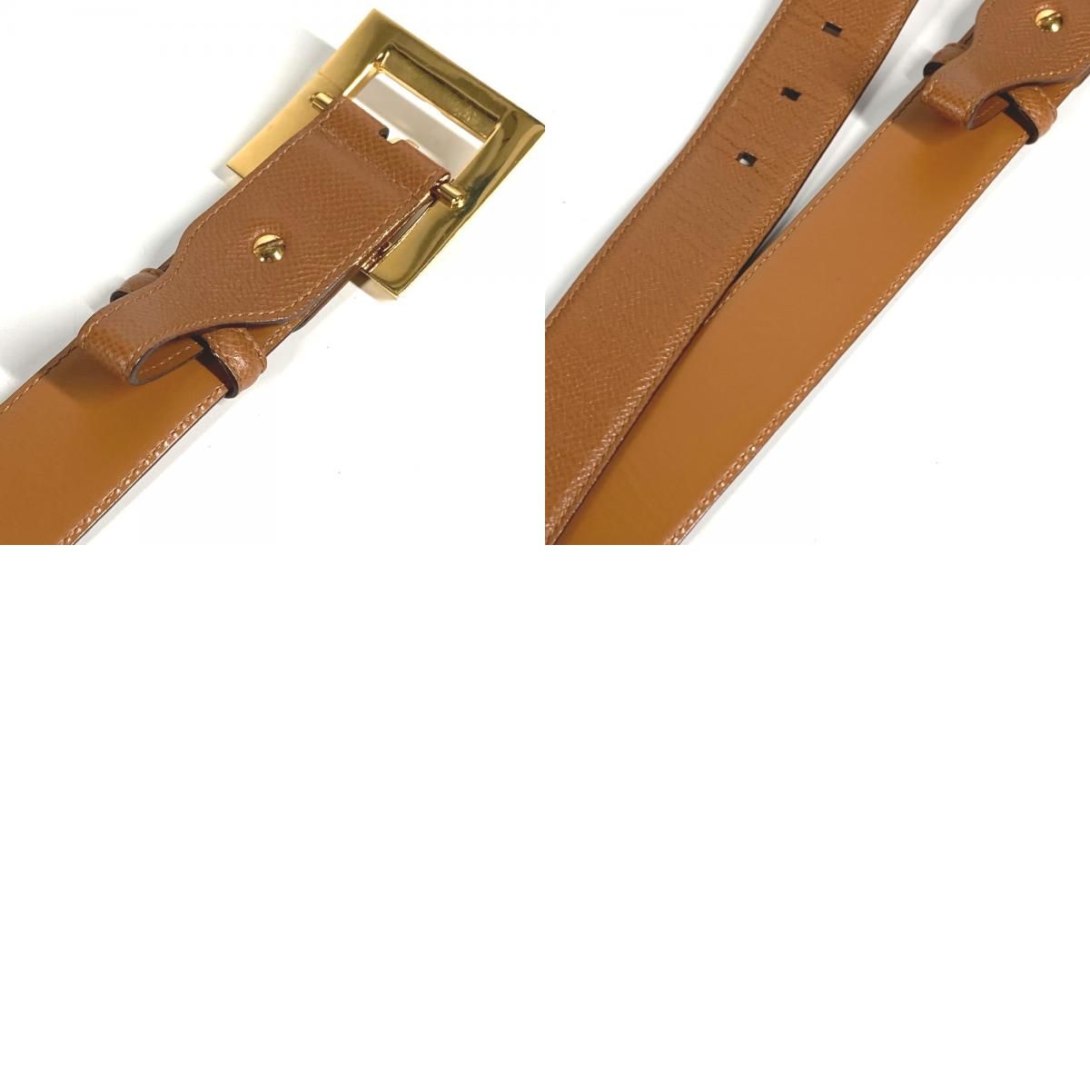 BVLGARI ブルガリ ベルト ロゴ スクエアバックル 注文 レザー ブラウン