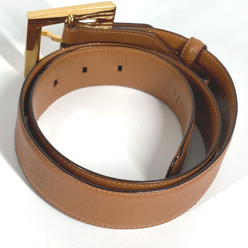 ブルガリ BVLGARI ベルト レザー スクエアバックル ロゴ金具 ブラウン BVLGARI ブルガリ ベルト ロゴ スクエアバックル 注文 レザー ブラウン