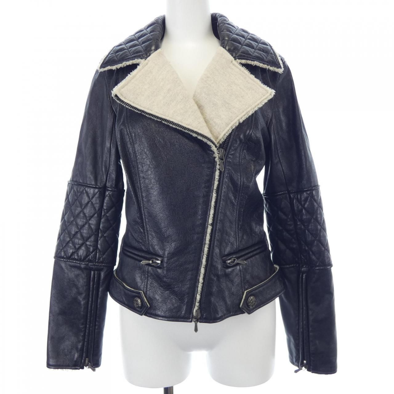 シャネル CHANEL P41842W04963 11A レザーライダースジャケット - メルカリ