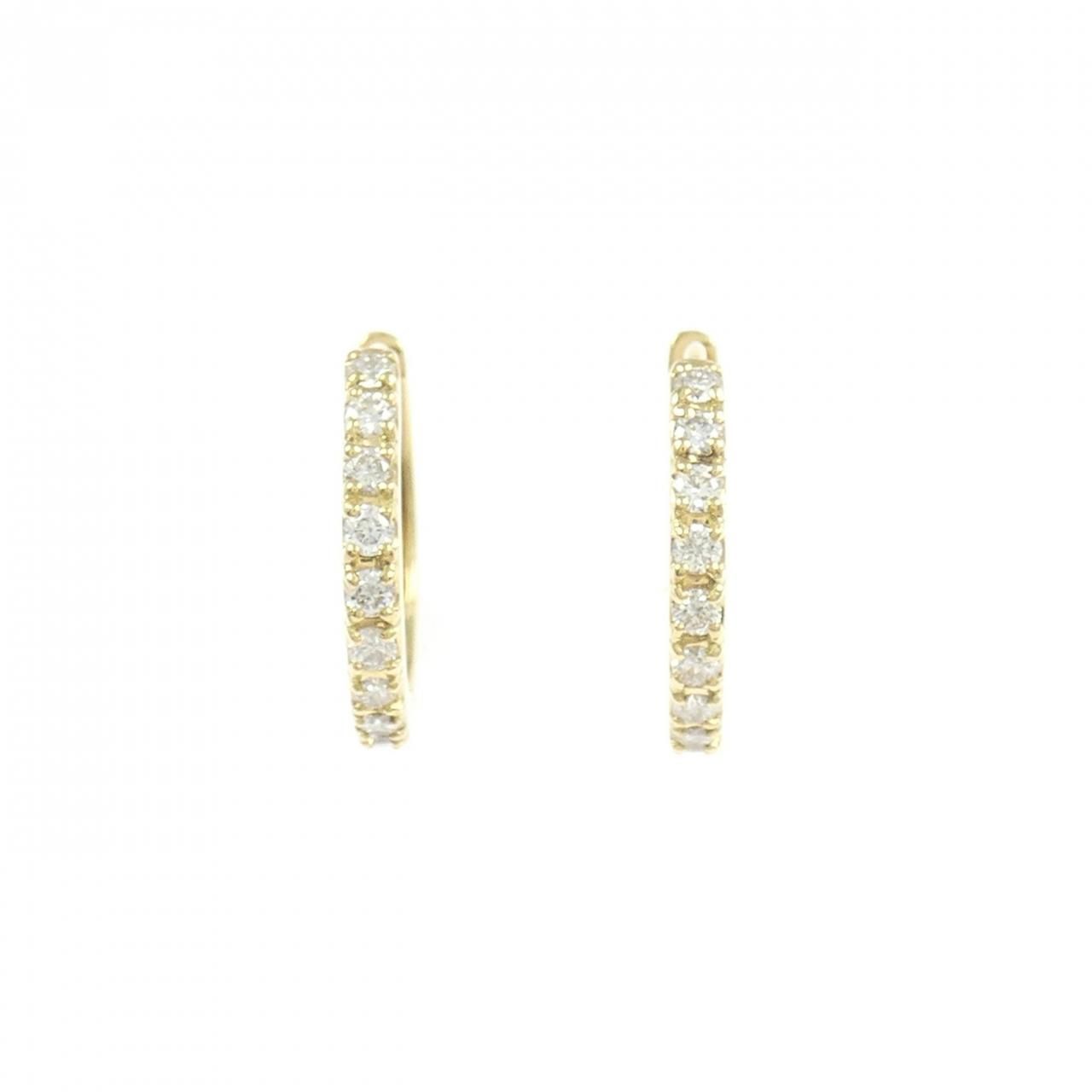 K 18 YG ダイヤモンド フープ ピアス 0 CT