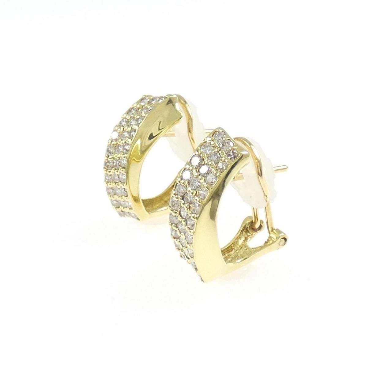 K 18 YG ダイヤモンド ピアス イヤリング 1.00 CT