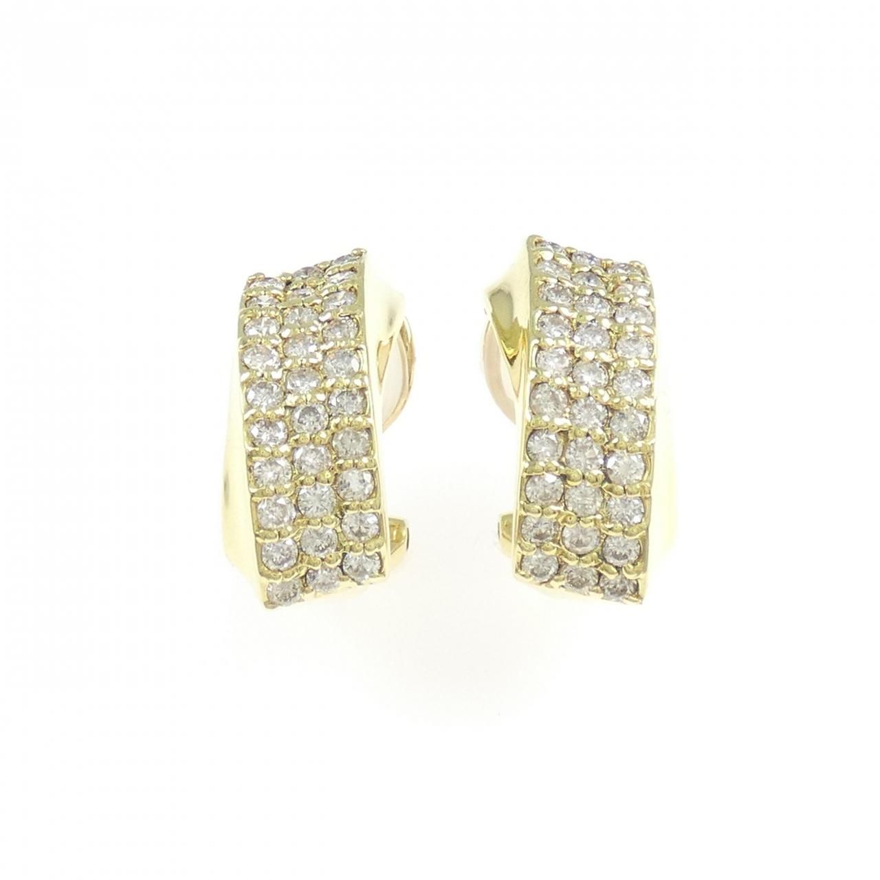 K 18 YG ダイヤモンド ピアス|イヤリング 1.00 CT