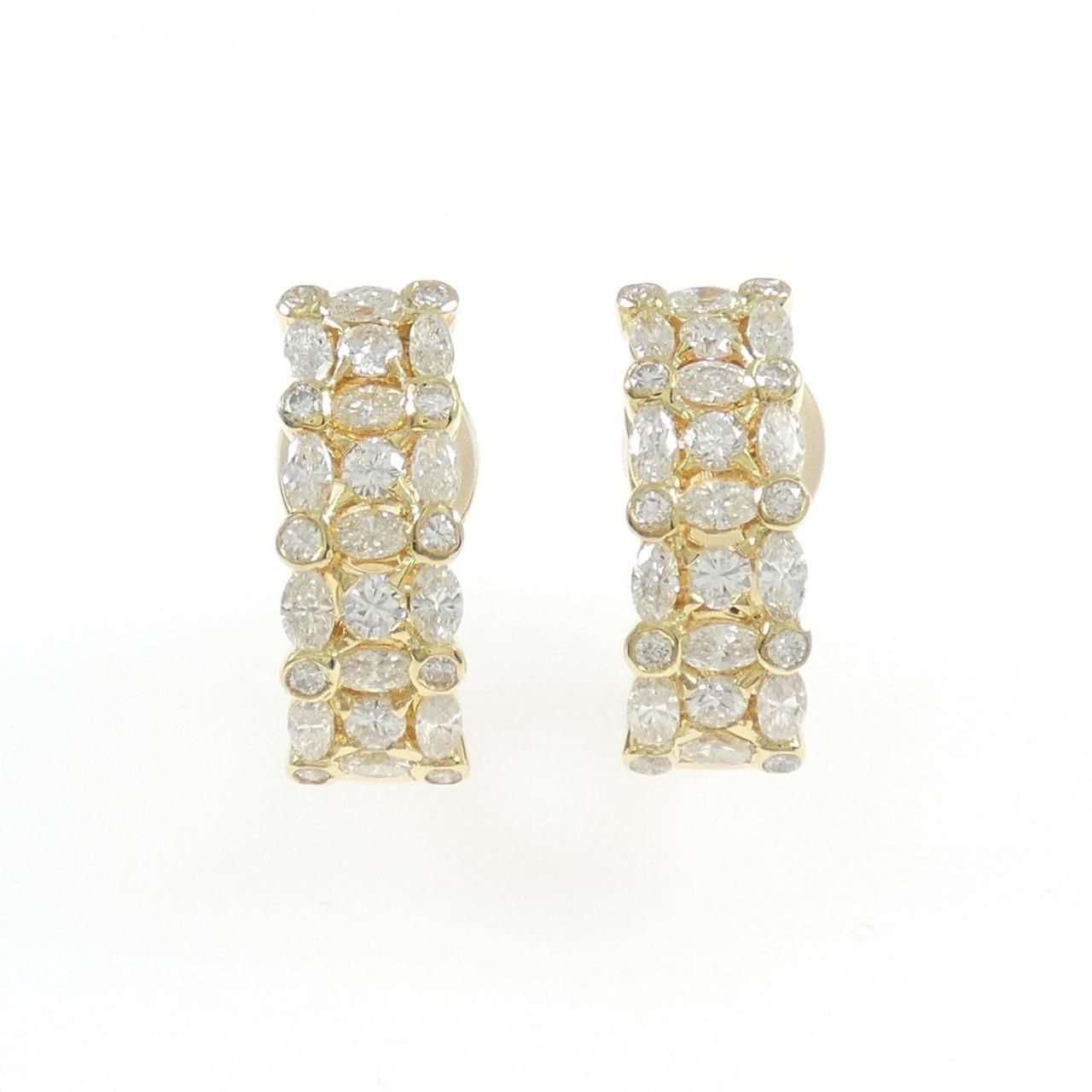 K 18 YG ダイヤモンド ピアス イヤリング 2.30 CT