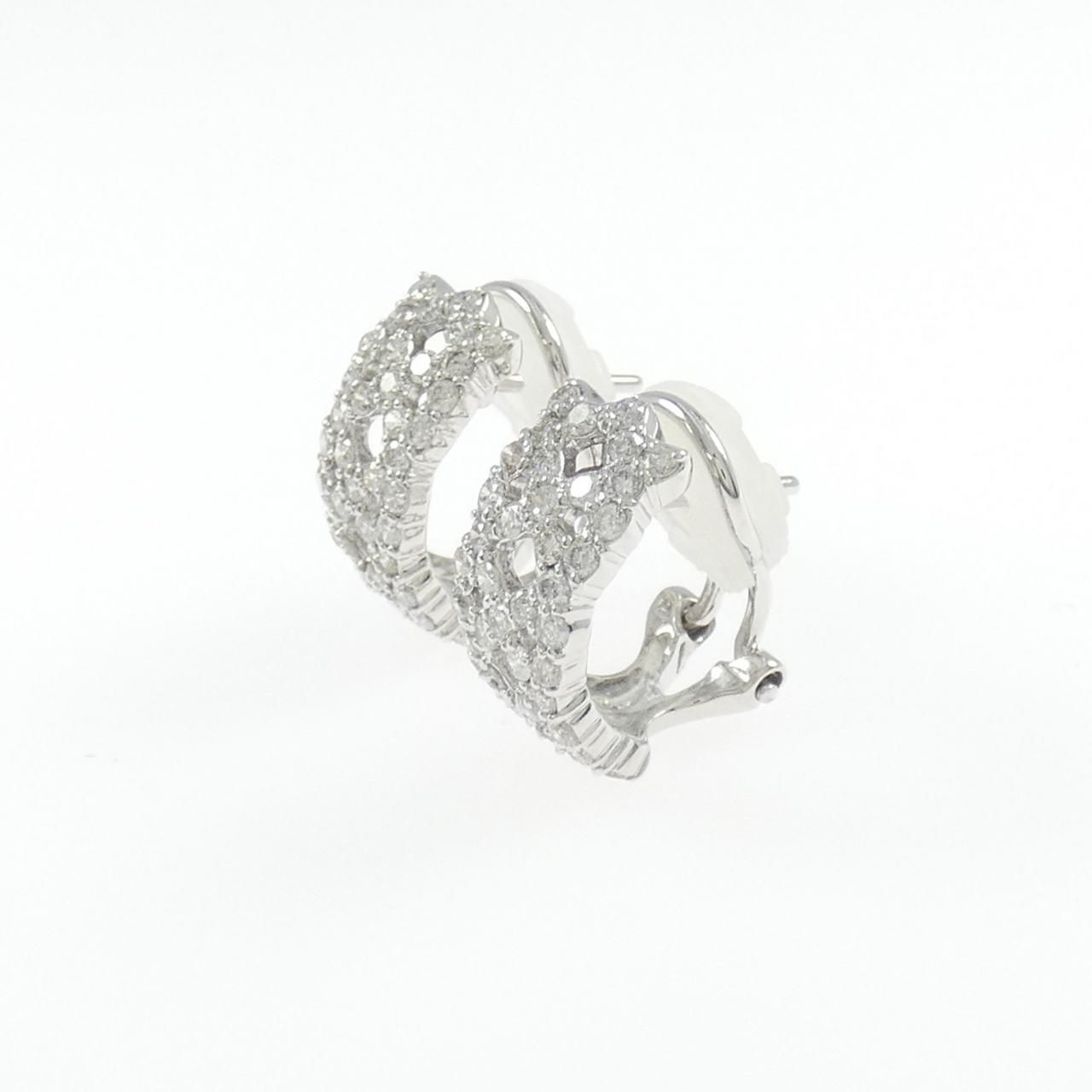 K 18 WG ダイヤモンド ピアス イヤリング 1.00 CT