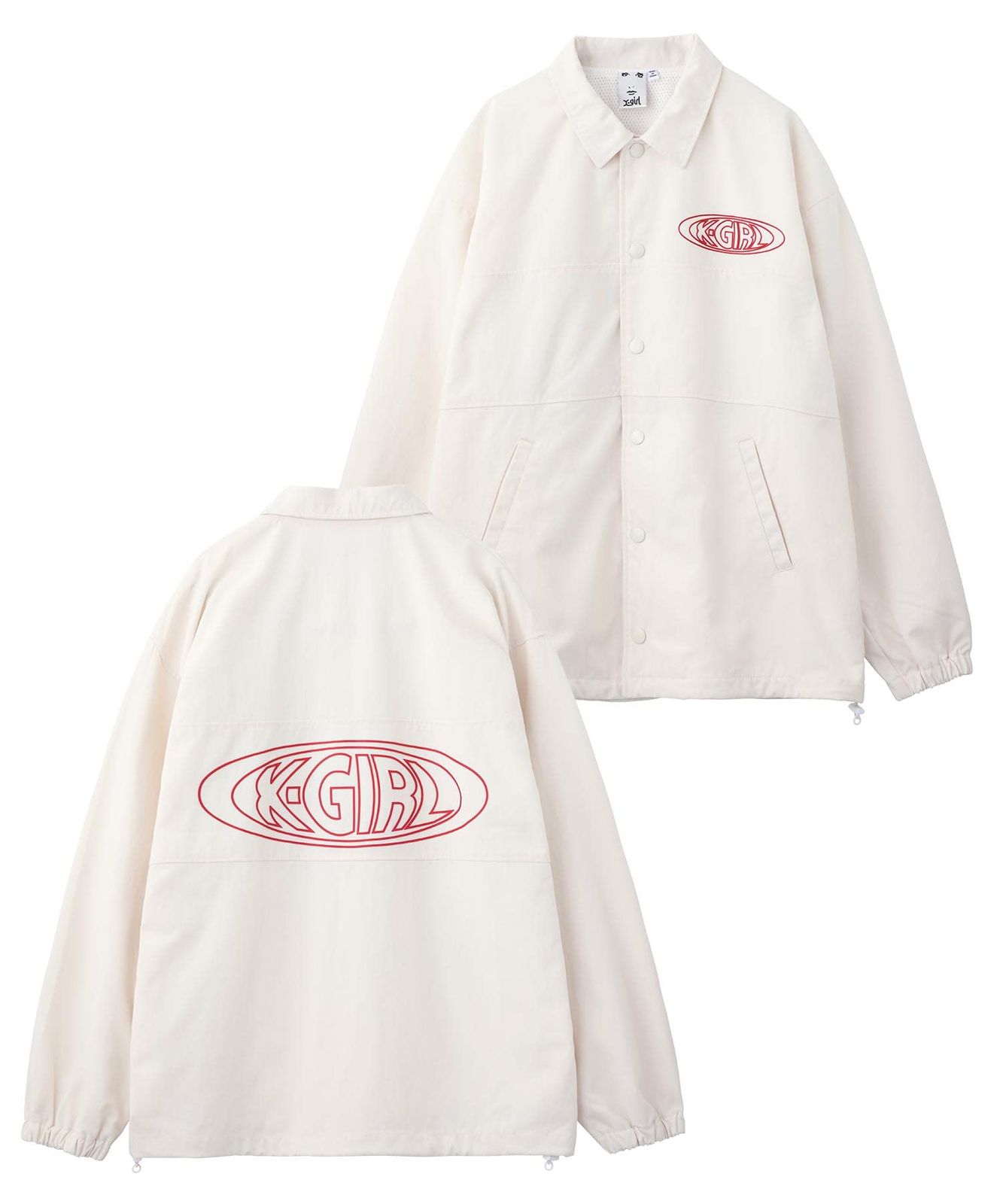 エックスガール アウター OVAL LOGO COACH JACKET レディース WHITE