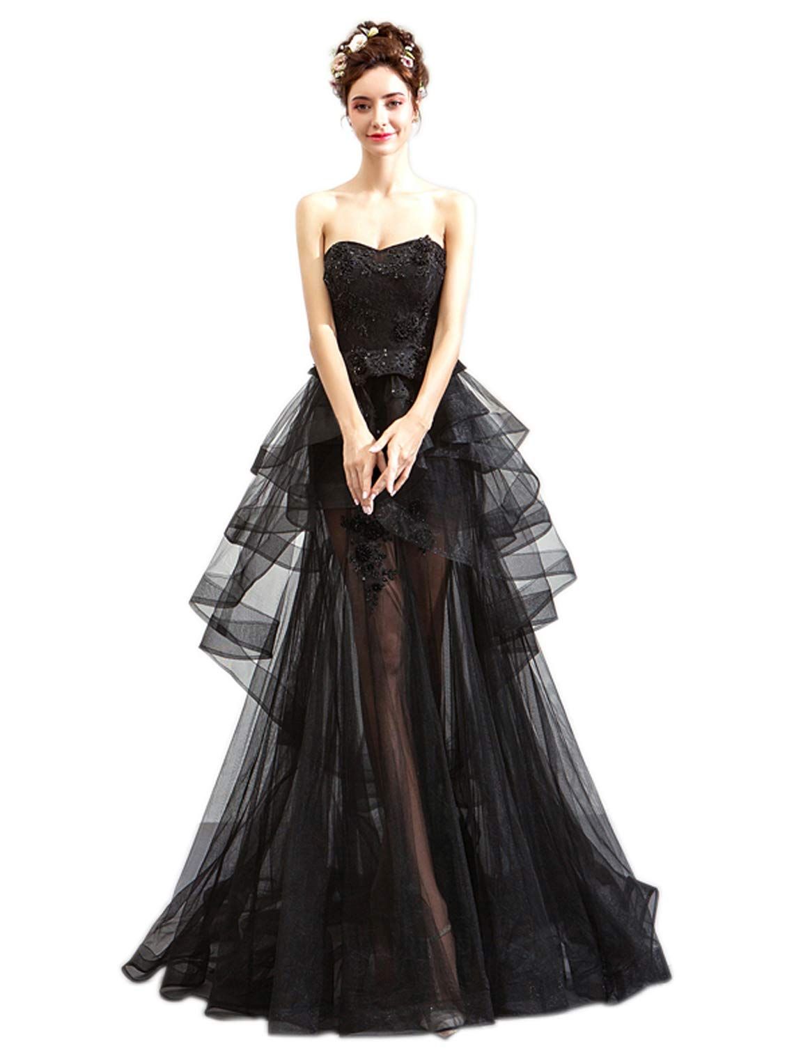 娜美衣着 ウエディングドレス 結婚式ドレス ロングドレスプリンセスドレス エンイブニングドレス カラードレス パーティードレス 二次会ドレス イブニングドレス 大きいサイズ 演奏会 お花嫁ドレス 姫系 L ブラック