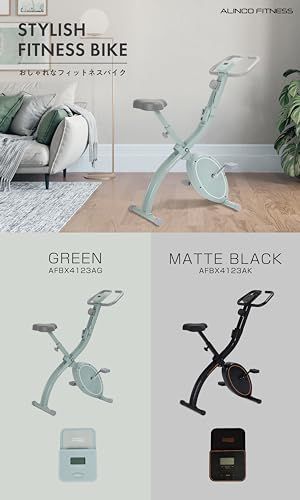 .co.jp アルインコ Alinco フィットネスバイク クロスバイク マグネット負荷 トレーニングバイク 静音 8段階負荷 折りたたみ コンパクト収納 軽量 タブレットトレー付 組立簡単 グリ