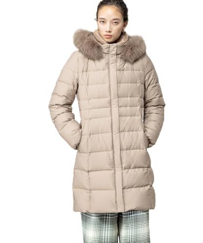 インディヴィ ダウンジャケット|コート 名品|撥水|抗菌防臭 ロング リサイクルダウンコート レディース キャメルブラウン 641 05 XXS