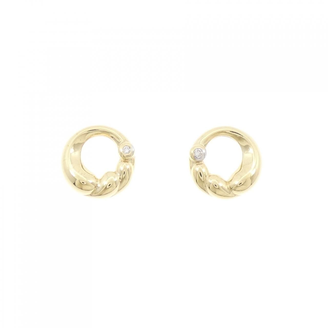 750 YG ダイヤモンド ピアス 0.02 CT