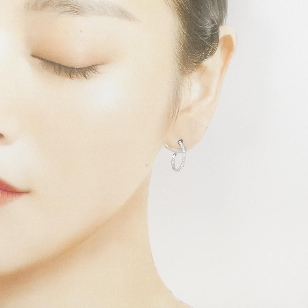 K18WG ダイヤモンド ピアス 0.26CT - メルカリ