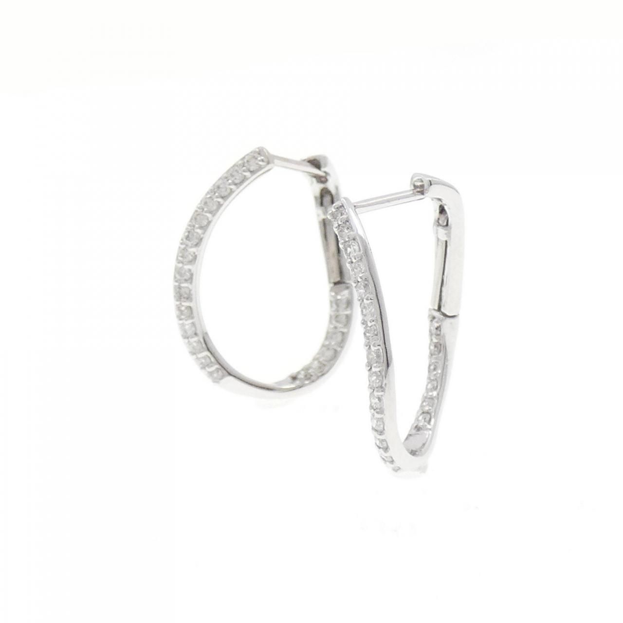 K18WG ダイヤモンド ピアス 0.26CT - メルカリ