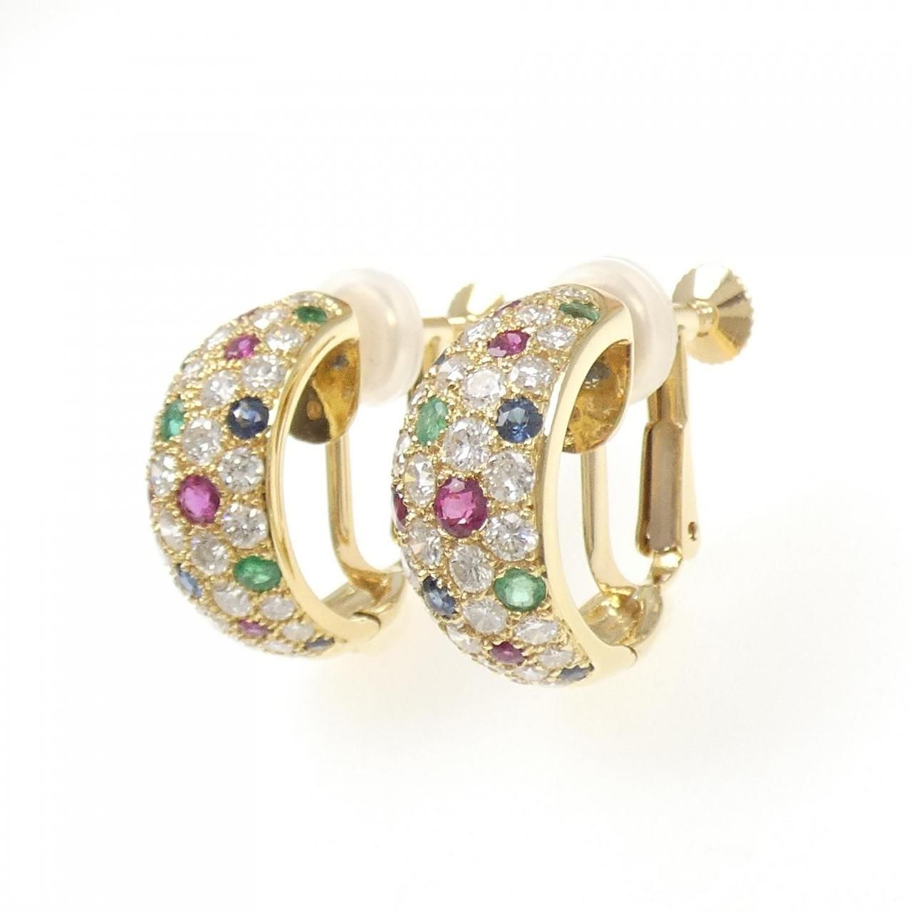 K 18 YG ストーン イヤリング