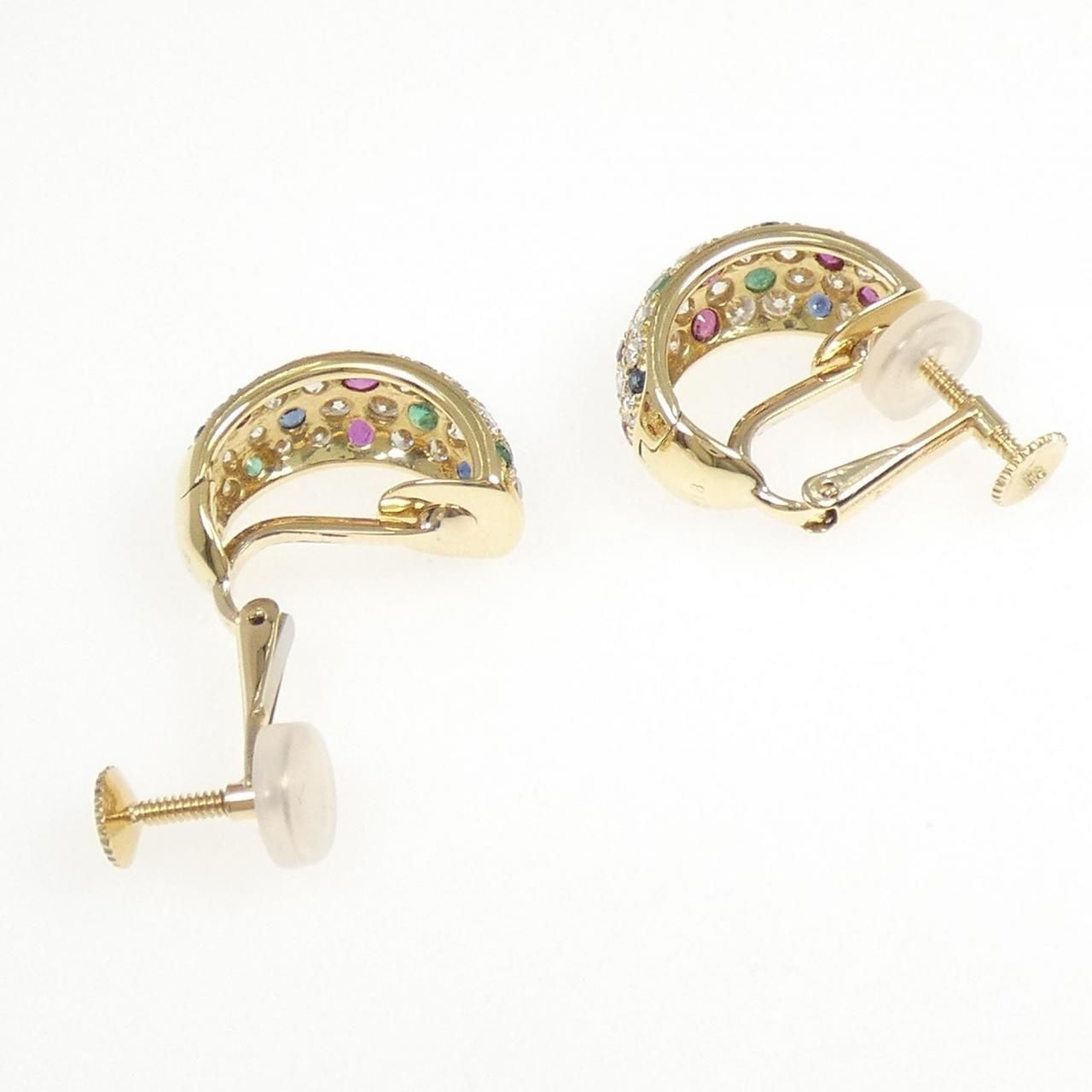  K 18 YG ストーン イヤリング イヤリング アクセサリー