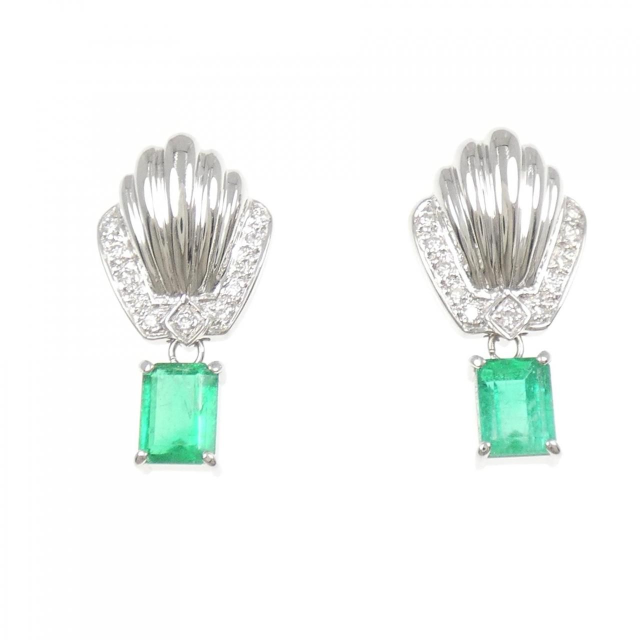 K 18 WG エメラルド ピアス 1 88 CT