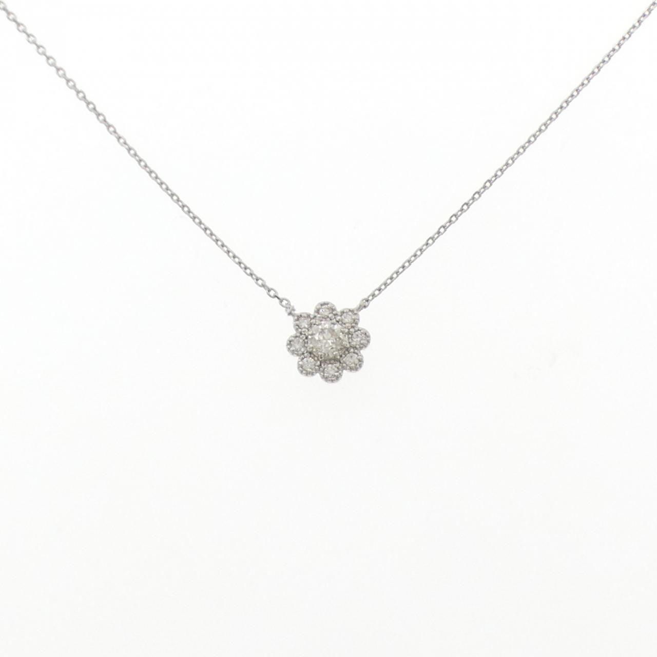 PT900/PT850 フラワー ダイヤモンド ネックレス 0.20CT - メルカリ