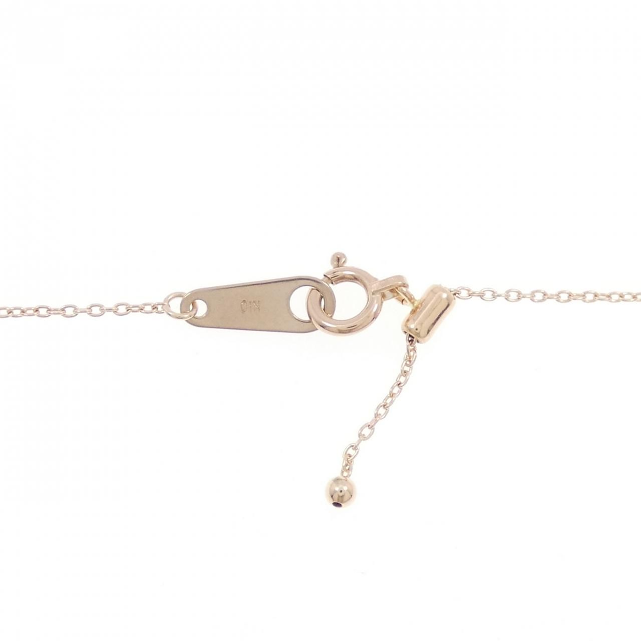 K10PG フラワー ダイヤモンド ネックレス 0.16CT - メルカリ