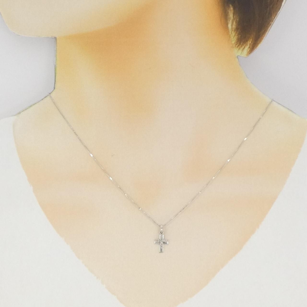 K14WG/K10WG クロス ダイヤモンド ネックレス - メルカリ