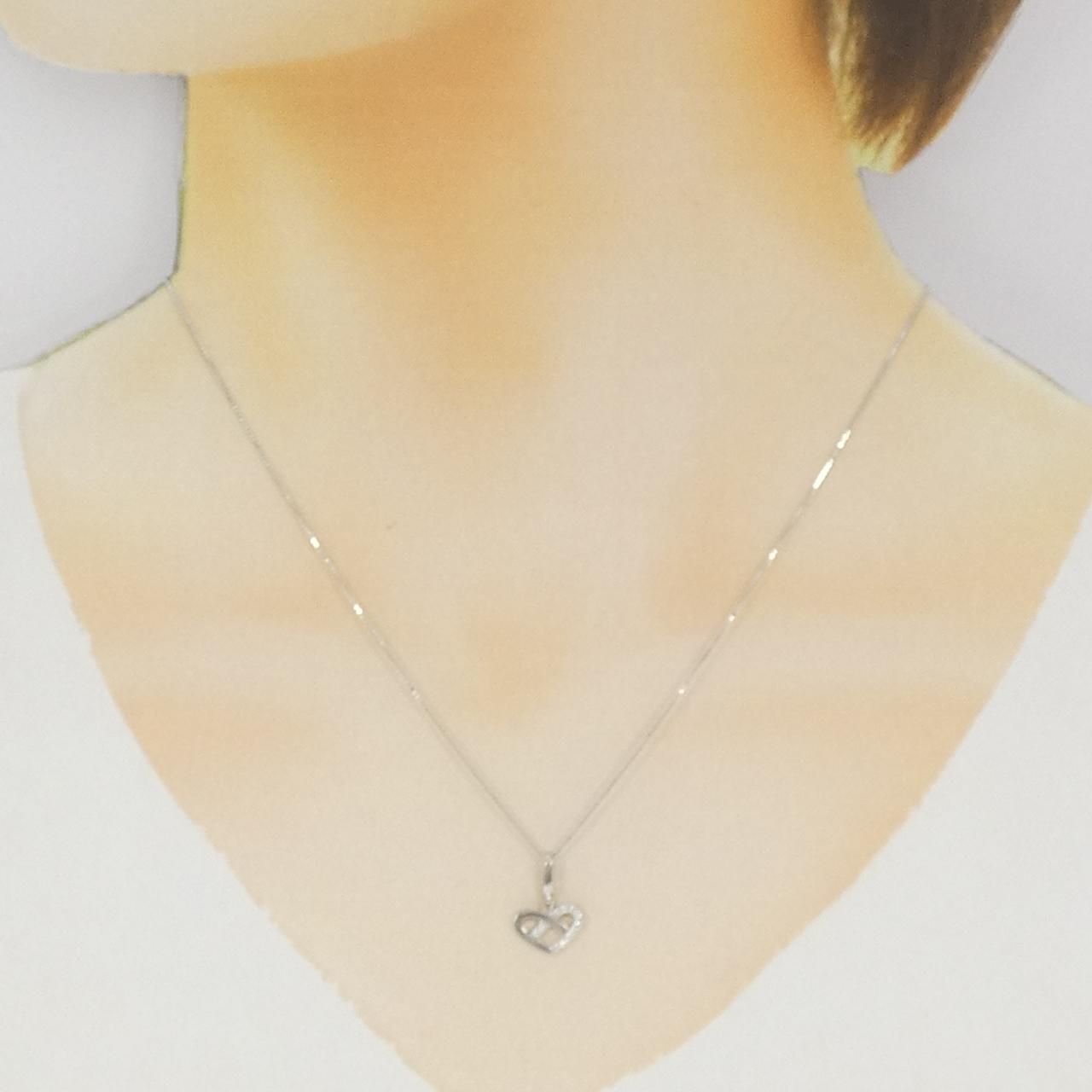 専用　jour en jour ハート型ネックレス k10 WG ダイヤモンド K10WG ハート ダイヤモンド ネックレス 0.07CT - メルカリ