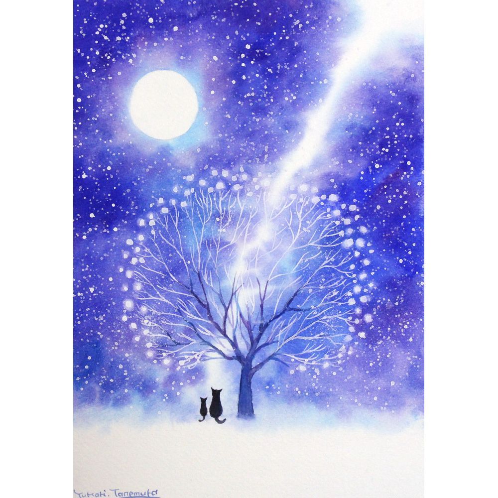 原画）snow tree【SMサイズ／水彩画／#2919】 - メルカリ