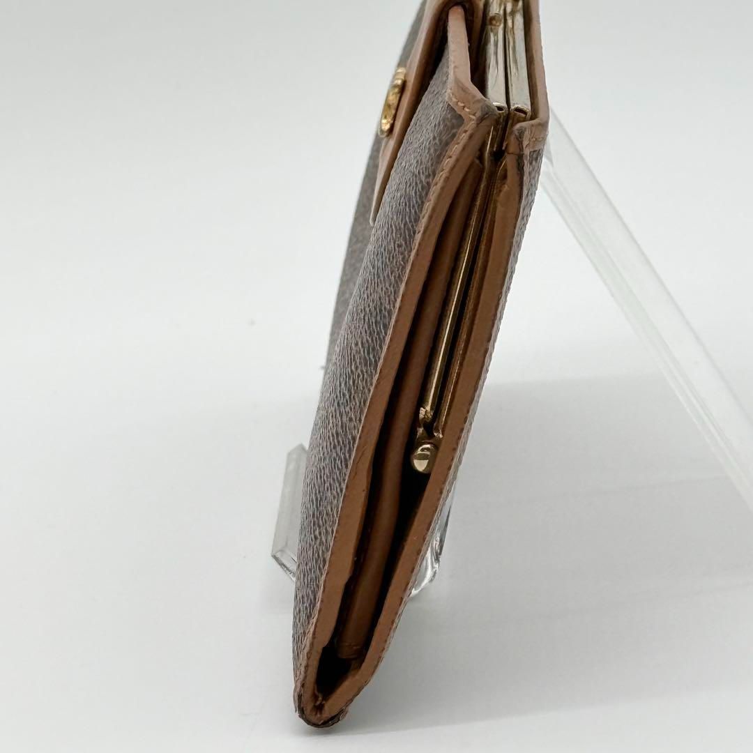 良品】CELINE マカダム柄 トリオンフ がま口 長財布 ヴィンテージ 茶