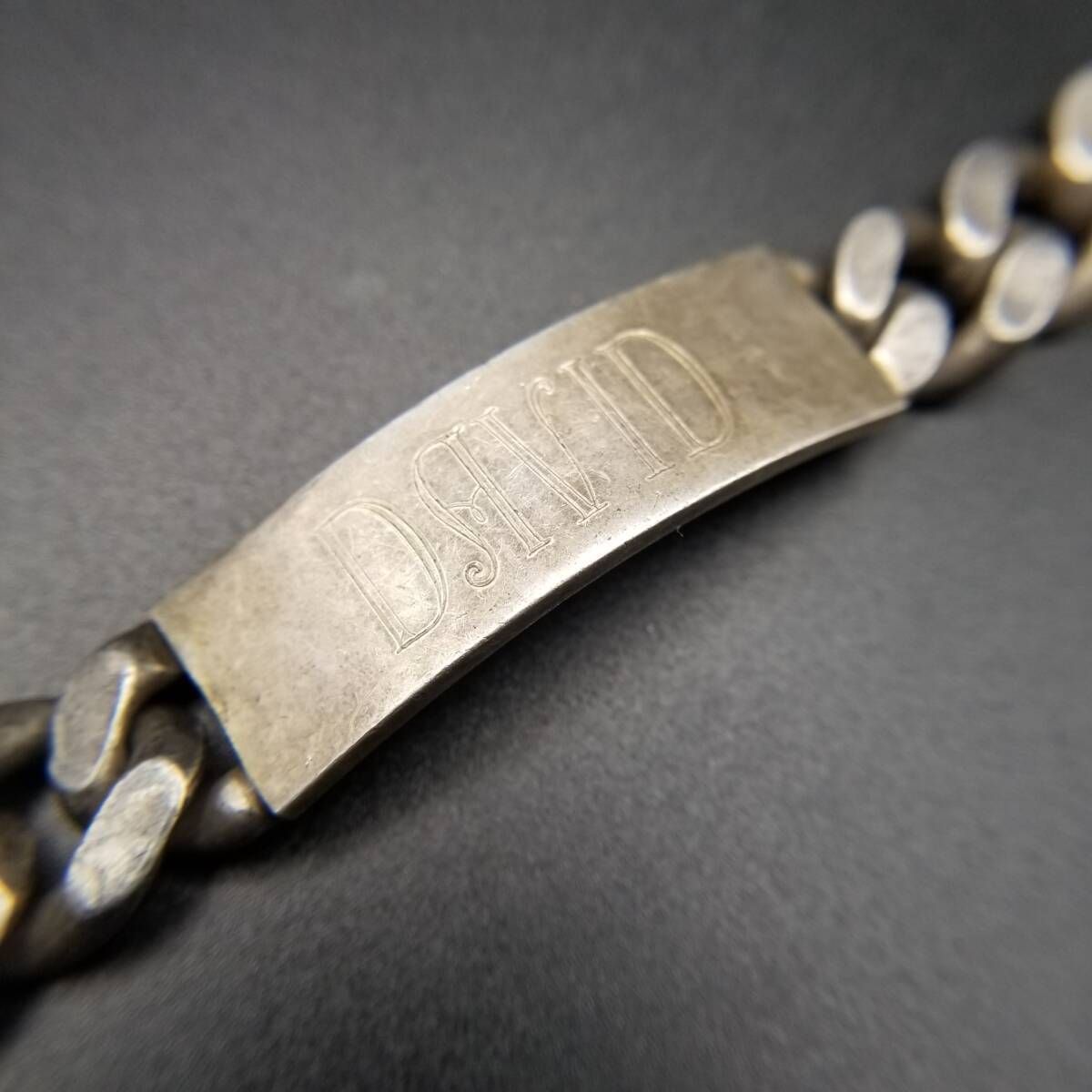 1981年 英国 ヴィンテージ IDタグ 長方形プレート 925 シルバー ブレ 1981年 英国 ヴィンテージ IDタグ 長方形プレート 925 シルバー ブレ