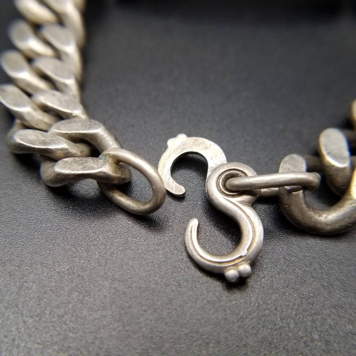 IDタグ 長方形プレート 喜平チェーン 925 シルバー ヴィンテージ