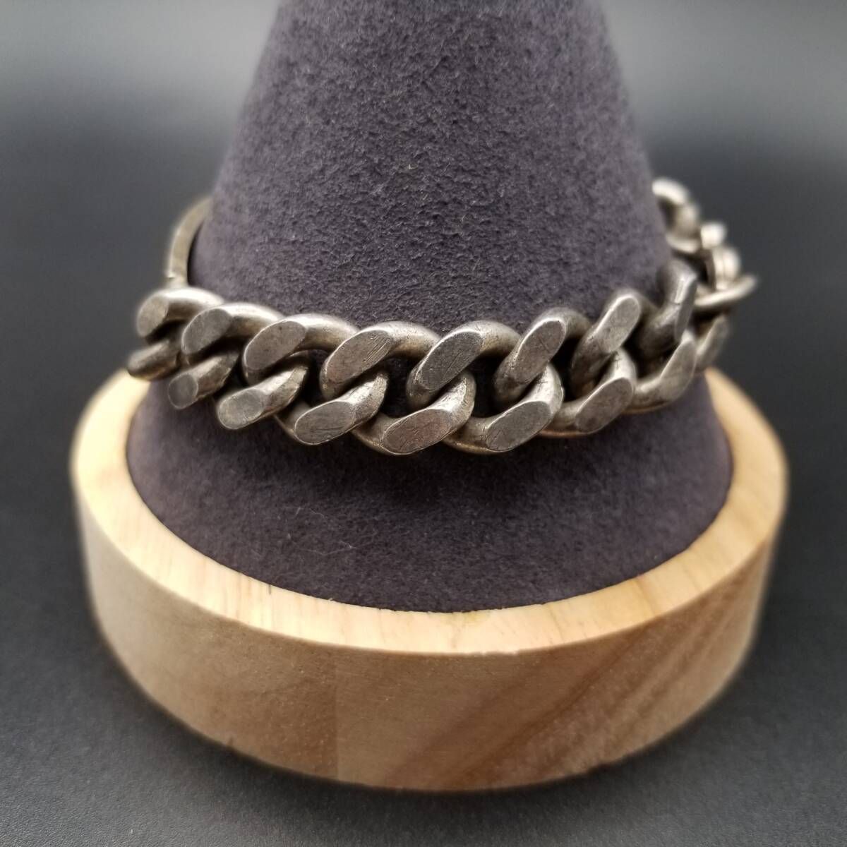 IDタグ 長方形プレート 喜平チェーン 925 シルバー ヴィンテージ