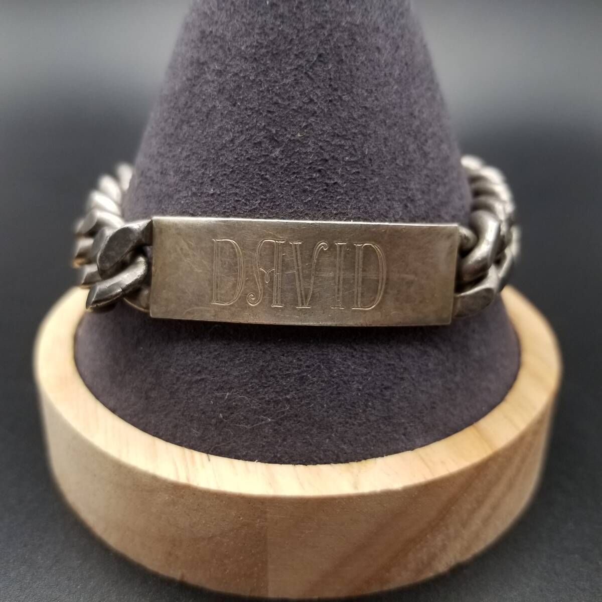 IDタグ 長方形プレート 喜平チェーン 925 シルバー ヴィンテージ