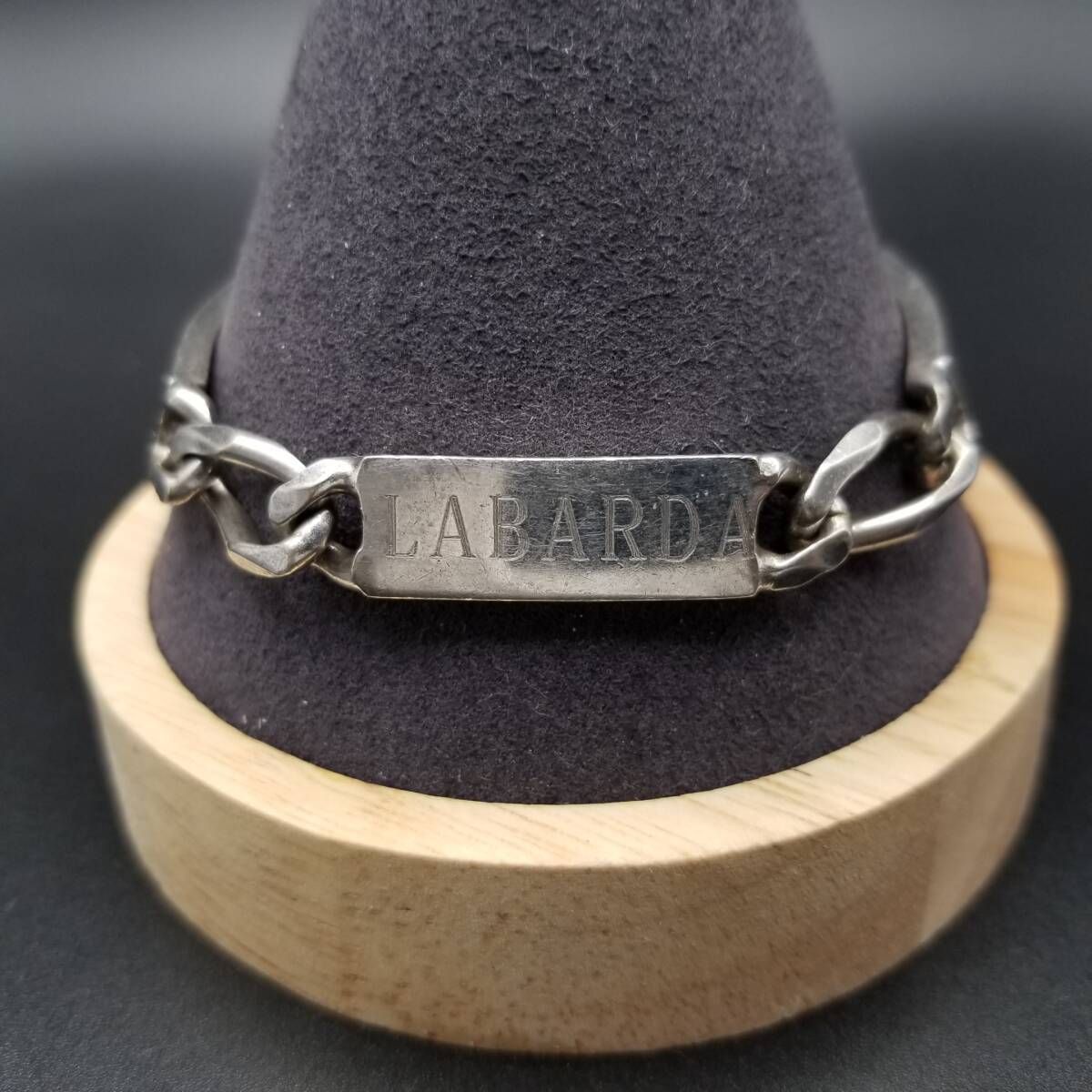 イタリア ネーム タグ プレート スクエア型 チェーン 925 アーミー ヴィンテージ シルバー ブレスレット バングル ジュエリー 輸入 Y 18 S