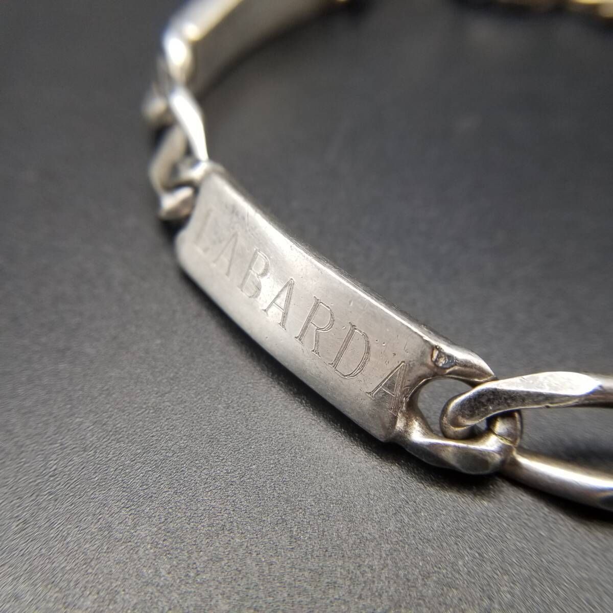 イタリア ネーム タグ プレート スクエア型 チェーン 925 アーミー