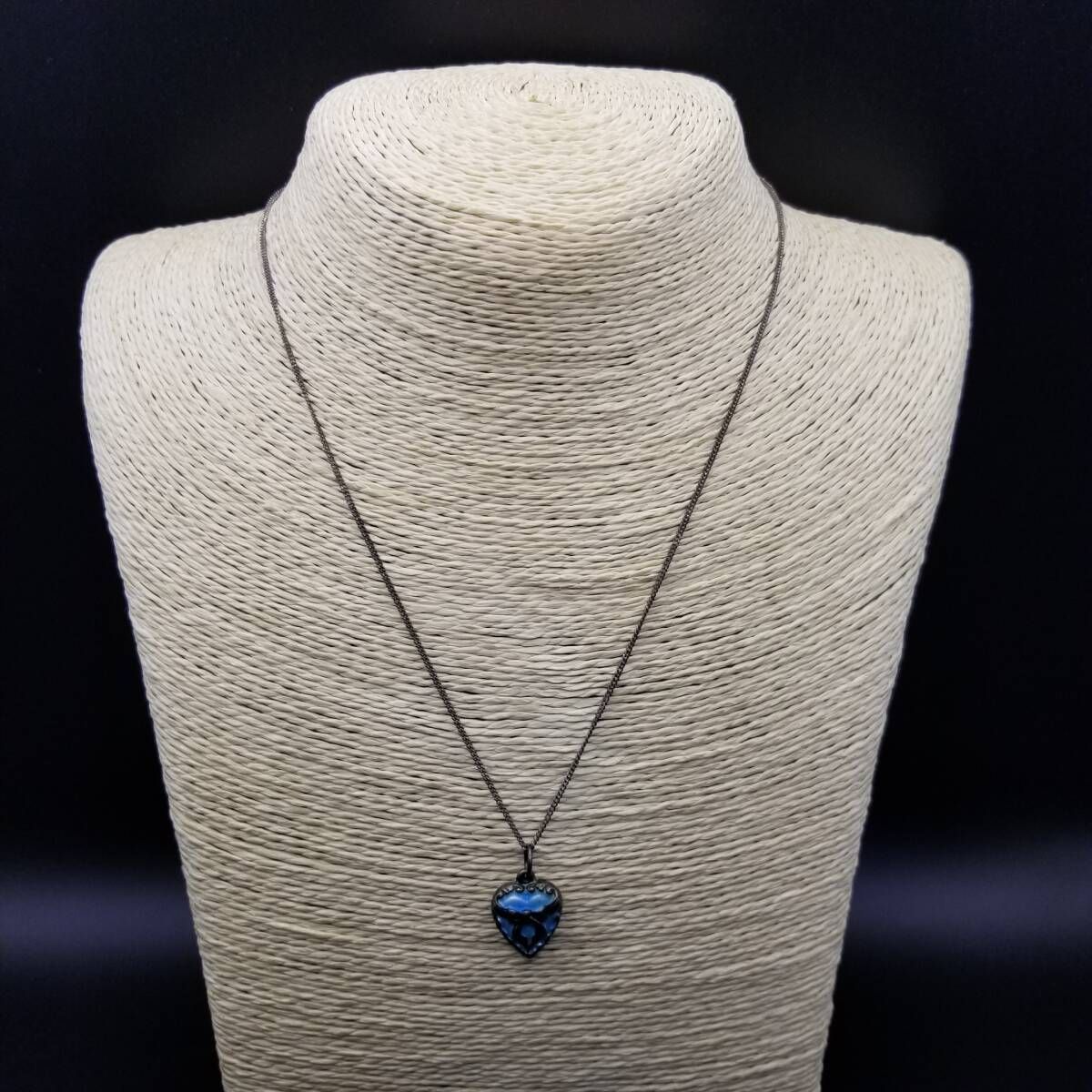 WWII期 スウィートハートジュエリー リボン ブルーエナメル 925