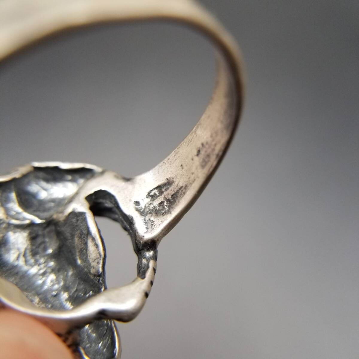  ヤギの頭 アニマルヘッド 立体彫刻 925 シルバー ヴィンテージ リング 銀細工 指輪 モチーフジュエリー Goat Head Ring Y 19 B リング 指輪 アクセサリー