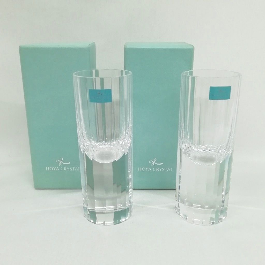 HOYA 佐々文夫 クリスタル ストレートグラス ショットグラス ペア 2客
