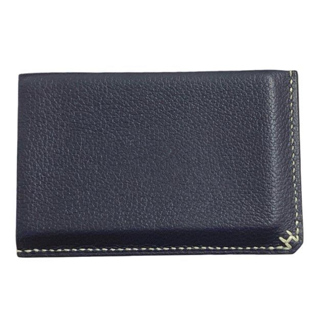 エルメス HERMES Hセリエ カードケース 名刺入れ ネイビー 紺 B刻印 H